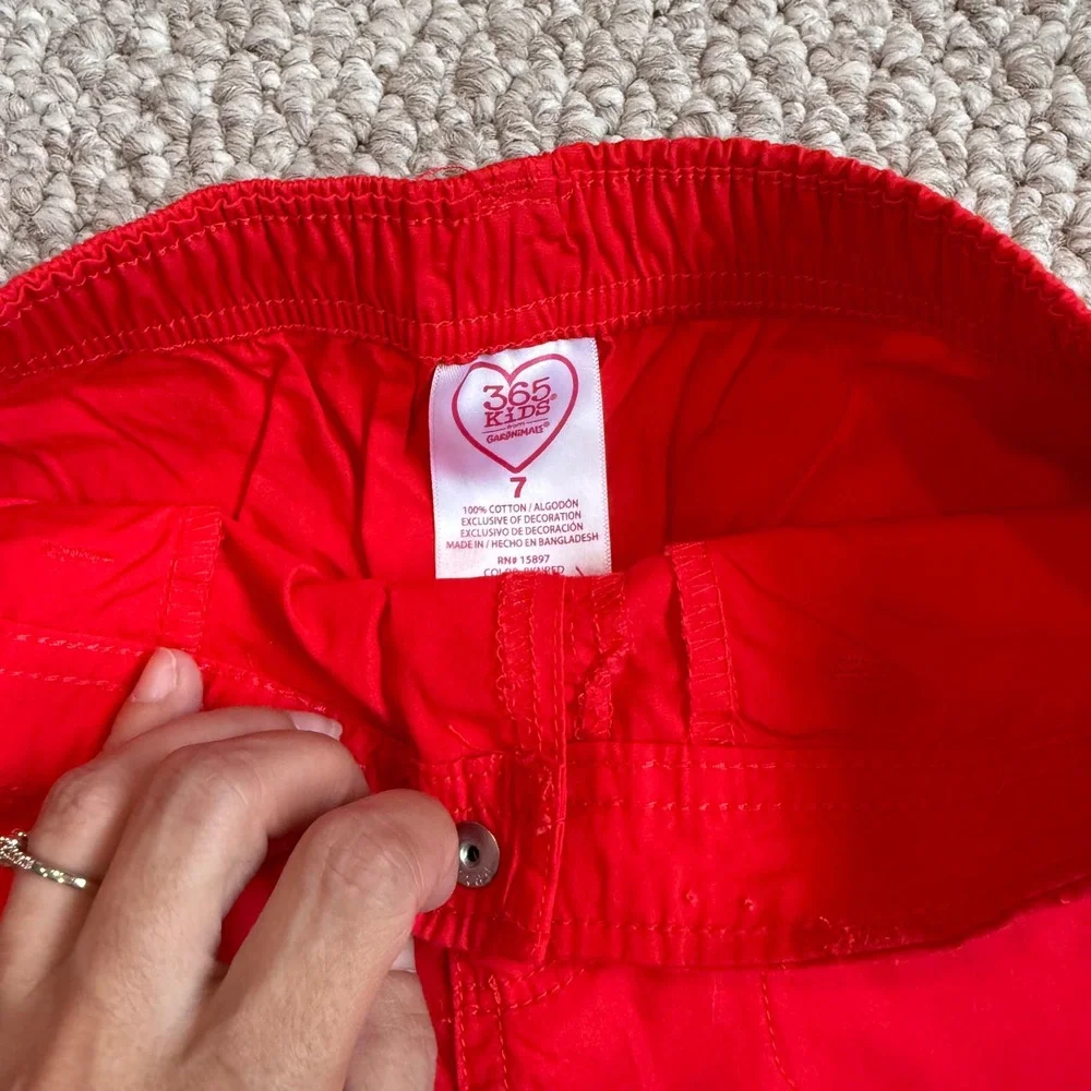 365 Kids‎ by Genuine Kids Red Cotton Shorts Size 7 Elastic Waist